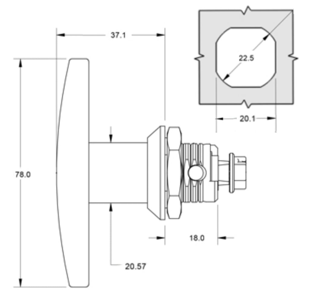 ALTC3R locking T-Handle | nVent Hoffman