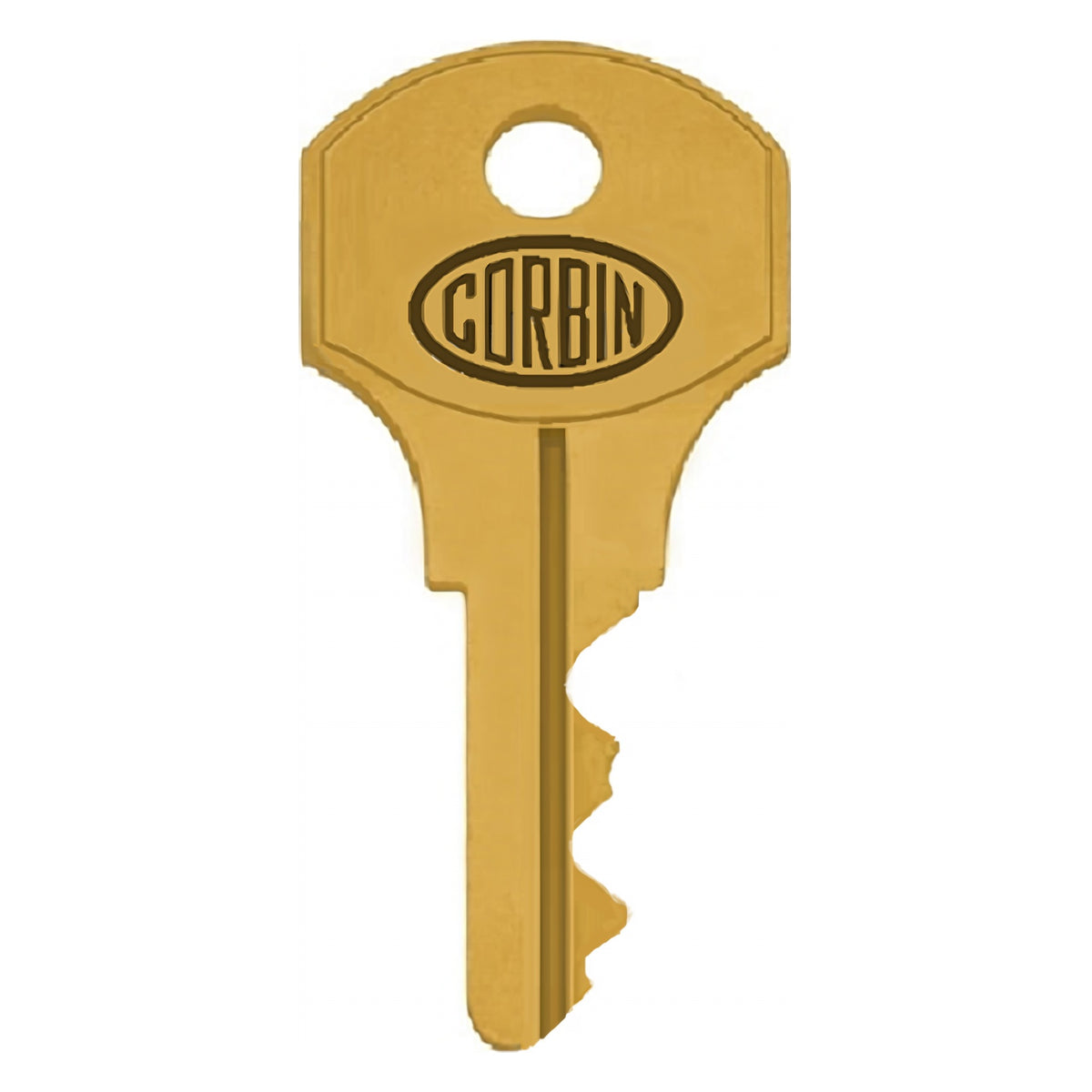 GE75 key, reverse face showing Corbin marking
