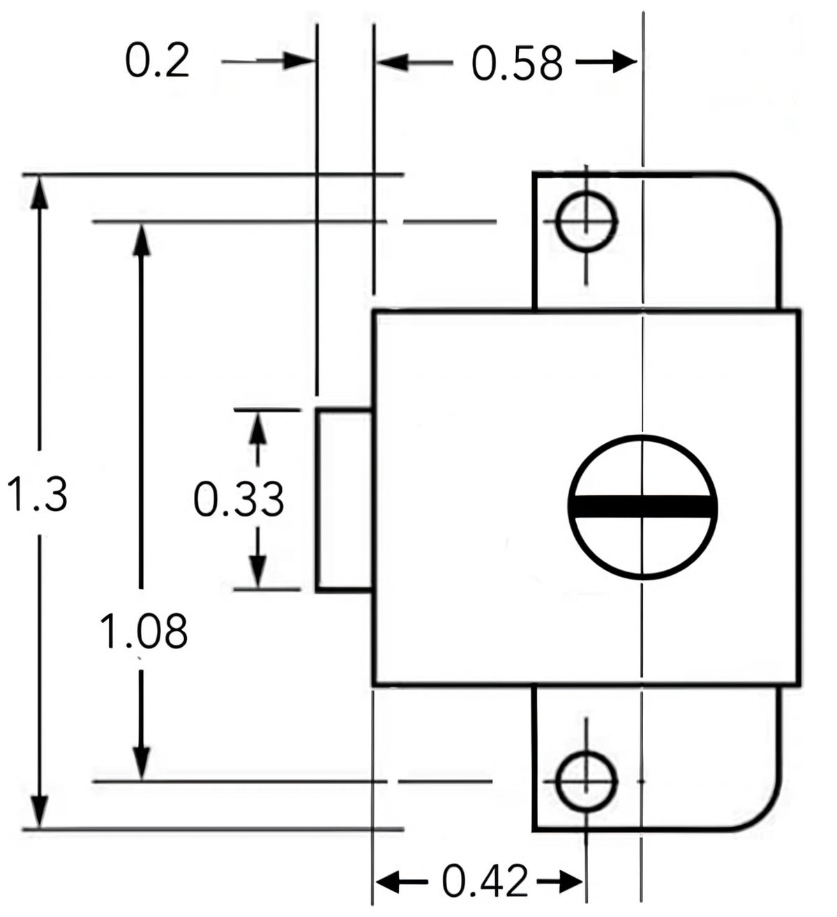 TDL106 lock dimensions
